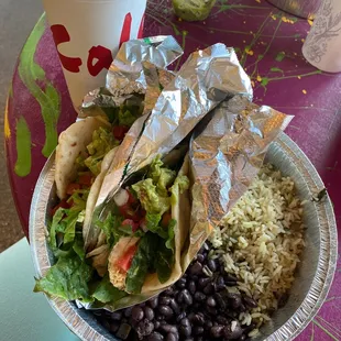 Shredded chicken tacos