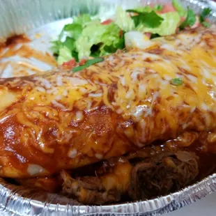 Chile Roasted Shredded Beef Burrito