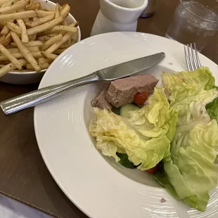 Tuna salad and truffle fries