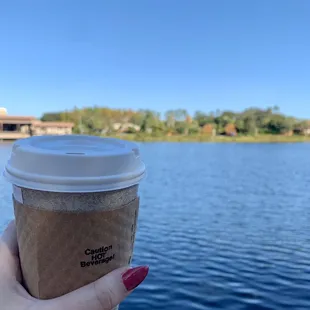 Coffee and a view just outside the cafe doors.