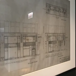 1928 blueprint on display