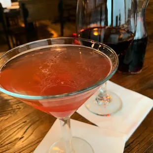 French martini and Pino Noir