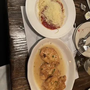 Chicken doratti and spaghetti