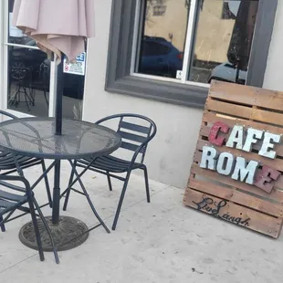 Outside Cafe Rome