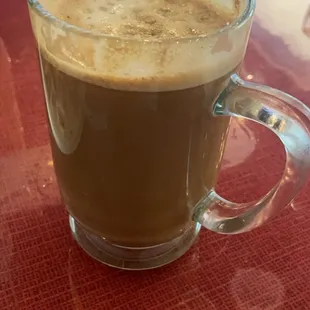 Mazapán latte hot with oat milk along