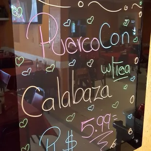 a sign in a window