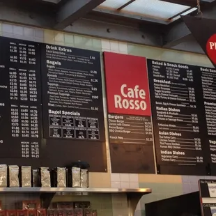 The whole menu on the board.