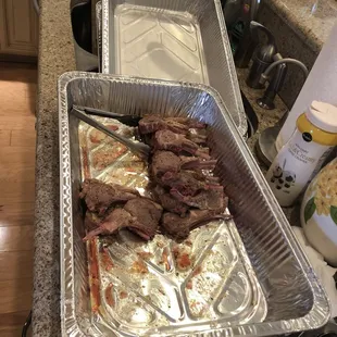 roasting meat in a foil pan