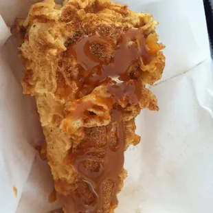 Delicious $5 beer battered cheesecake. OmNOMnom