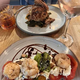 Caprese salad  Pulled pork shoulder