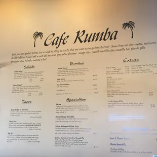 Wall menu