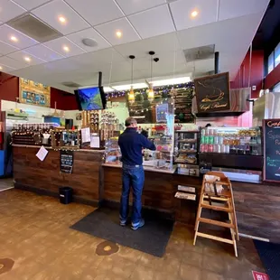a man standing at the counter
