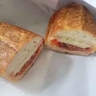 Prosciutto provolone sandwich