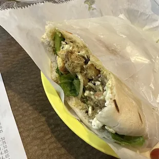 Chicken souvlaki pocket