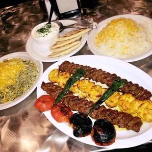 Chicken &amp; Kubideh Combo kabobso tasty