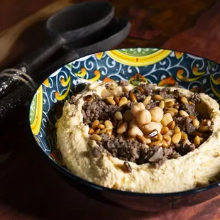 Hummus , lamb and chick peas.
