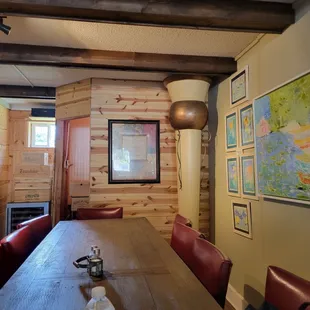 long communal table for lunch.