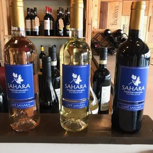 We are happy to introduce our own French House Wine at Sahara.
Red, White &amp; Rose south of France (Bandol)