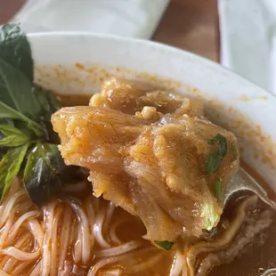 HAIR in tendon of beef noodle soup