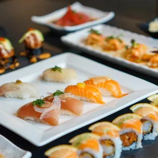 sashimi, sushi and sashimi, food, sushi