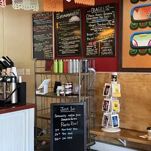 menus on the wall