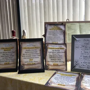 Menu options