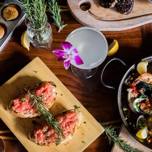 Paella Valenciana, Pan con Tomate, Afternoon in Valencia Craft Cocktail