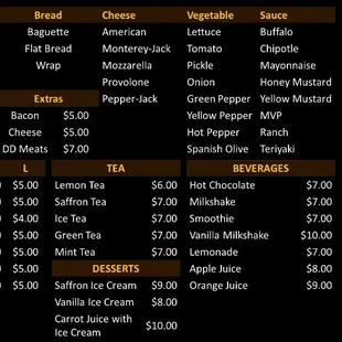 menu