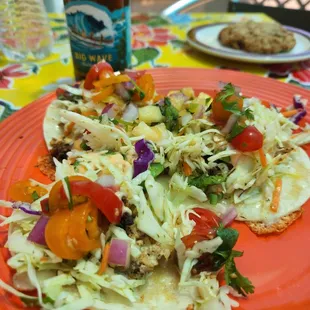 Fish tacos, beer, and the homemade cookie!