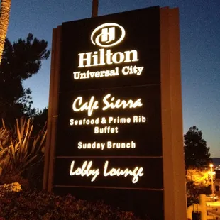 Cafe Sierra is inside the Hilton hotel.