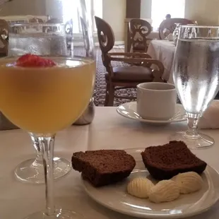 Zucchini bread and mimosa