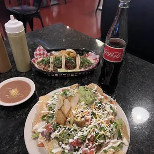 Nachos, street tacos