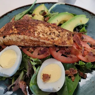 Cobb salad with salmon