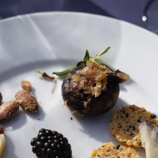 Stuffed mushroom and assorted cheese