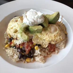 CS&apos;s version of huevos rancheros...yum!