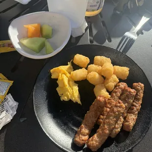 Half eaten Sunshine with turkey sausage