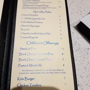 menu