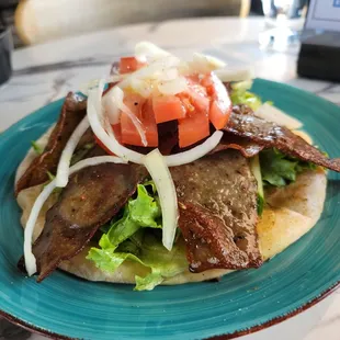 Lamb/Beef Gyro - open faced (I had them put the tzatziki sauce on the side) 9.18.22