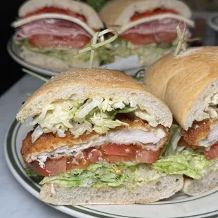 a plate of sandwiches on a table