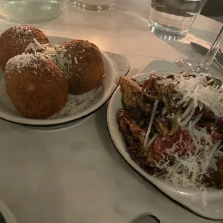 Crispy Brussel Sprouts, Pepperoni, Garlic Vin