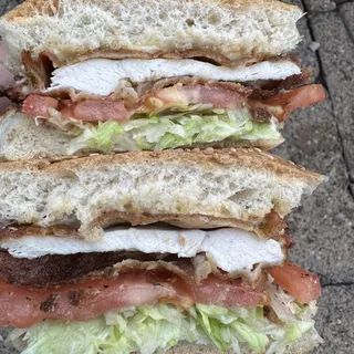 Chicken Cutlet Milanese Sandwich, Lettuce, Tomato, Garlic Aioli, Oil & Vin