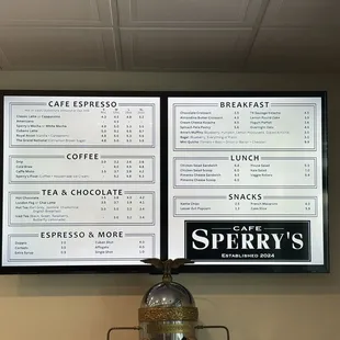 Cafe Menu