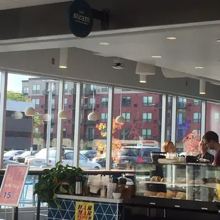a woman sitting at a counter
