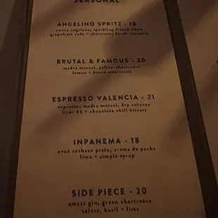 menu