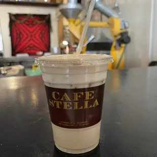 Almond coconut iced latte