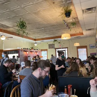 people eating in a restaurant