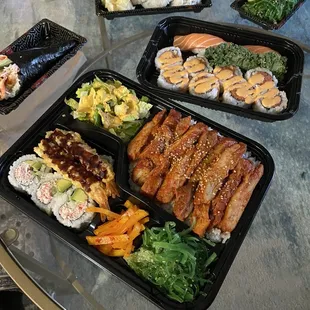 a table full of food