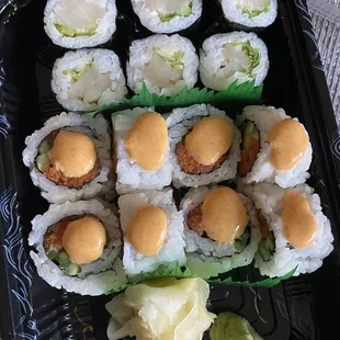 Spicy tuna and Yellowtail with scallion rolls