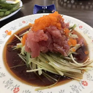 a plate of food on a table