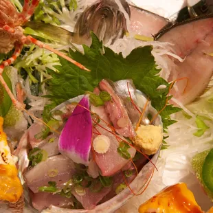 sashimi, sushi, sushi and sashimi, food